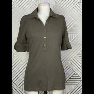 Burberry polo top with ruffled sleeves